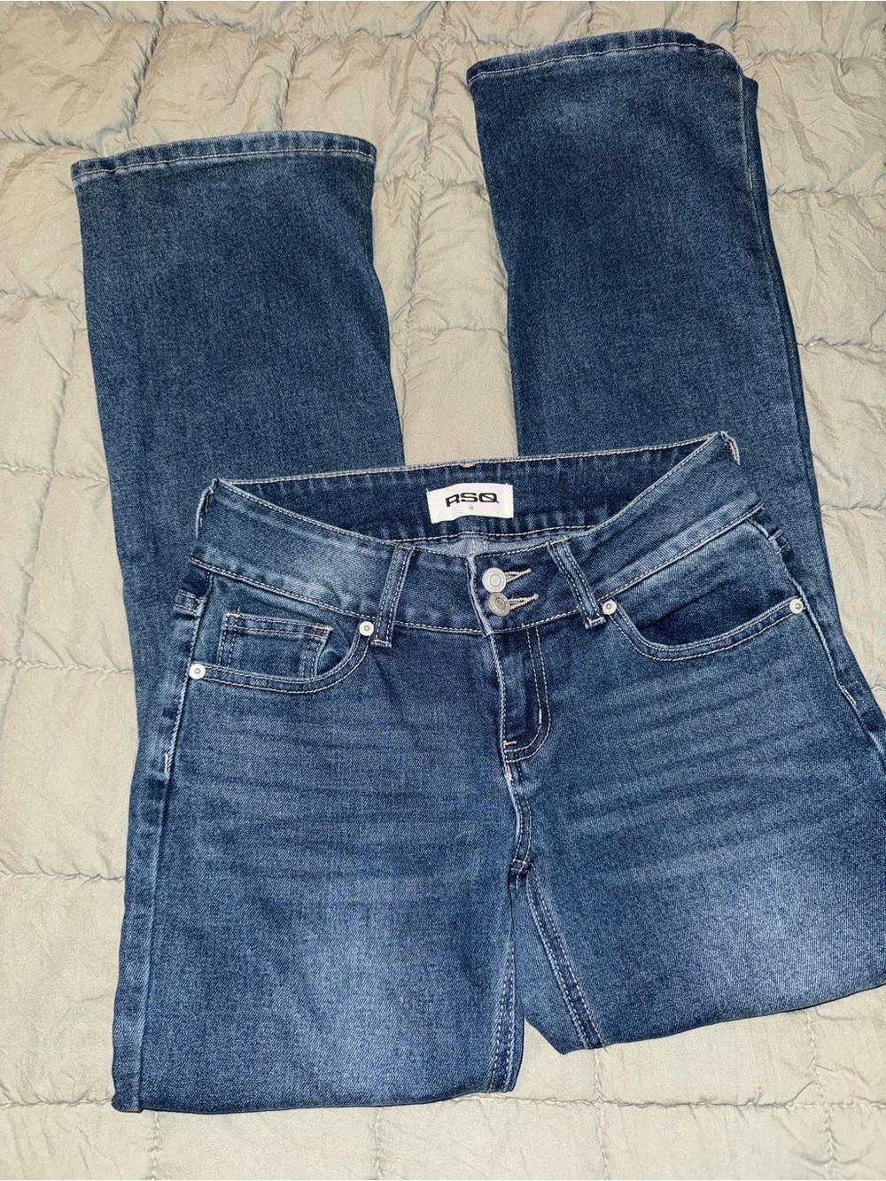 RSQ Women's Mid-Rise Dark Blue Jeans
